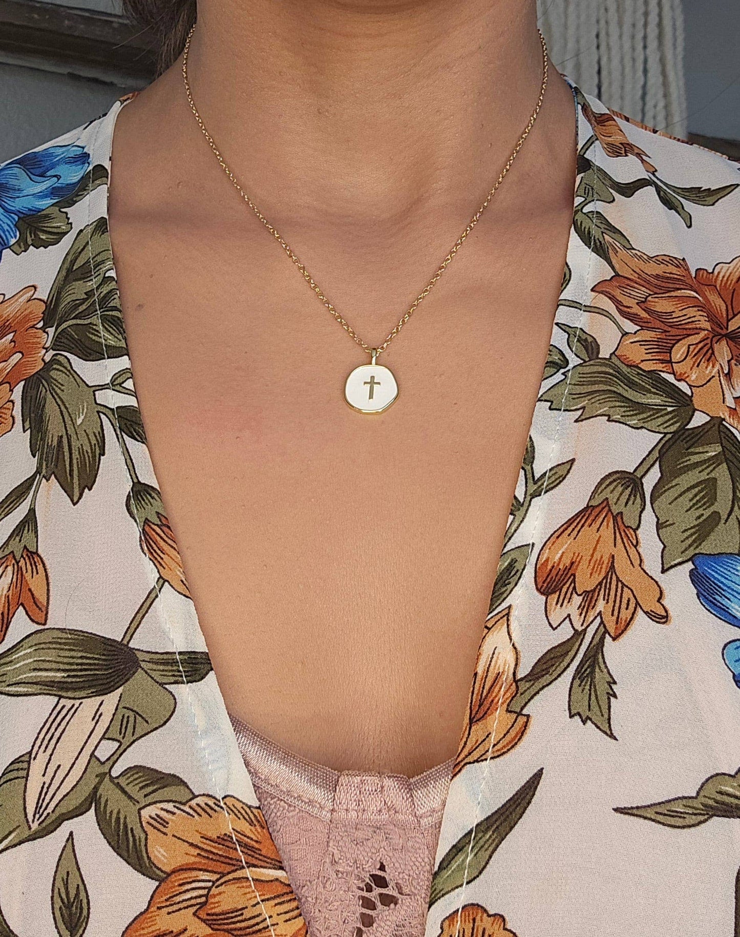Gold Plated Cross Pendant Necklace