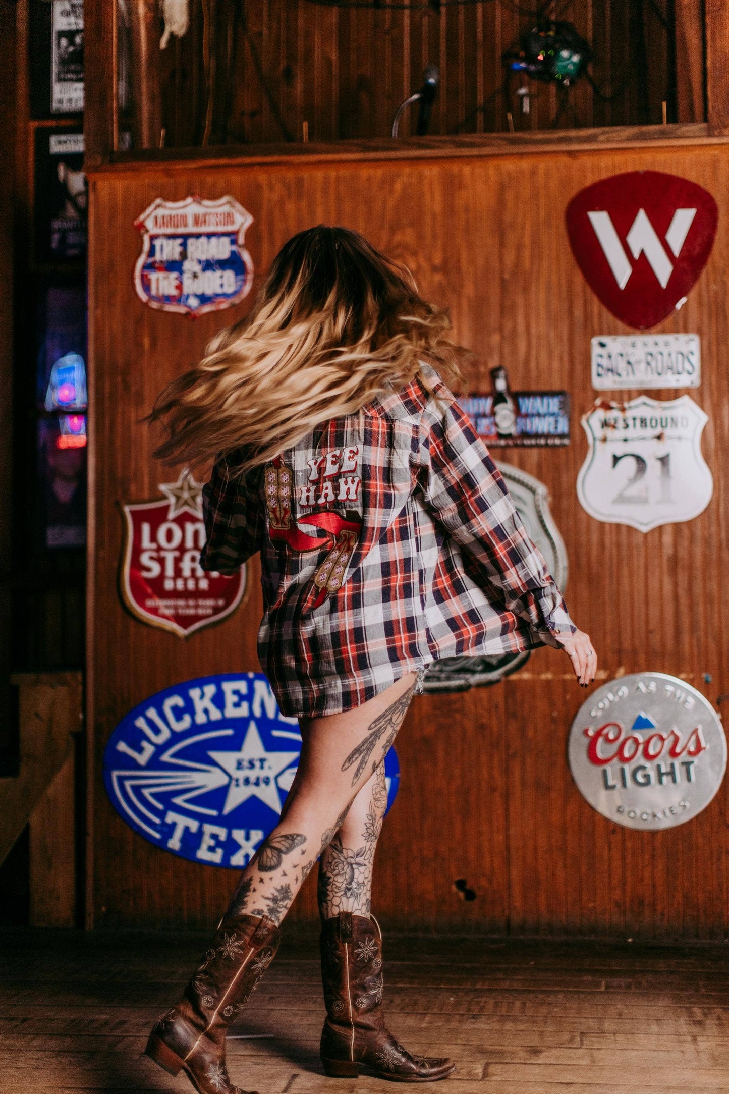 Yee Haw Acid Washed Plaid Flannel