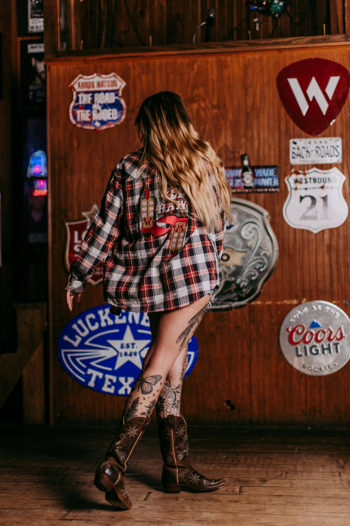 Yee Haw Acid Washed Plaid Flannel