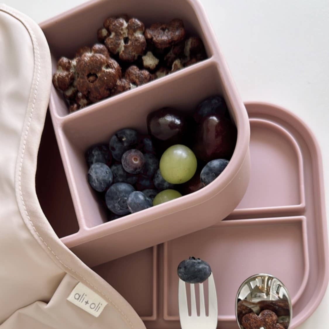 Ali+Oli Leakproof Silicone Bento Box (Rose) Back to School