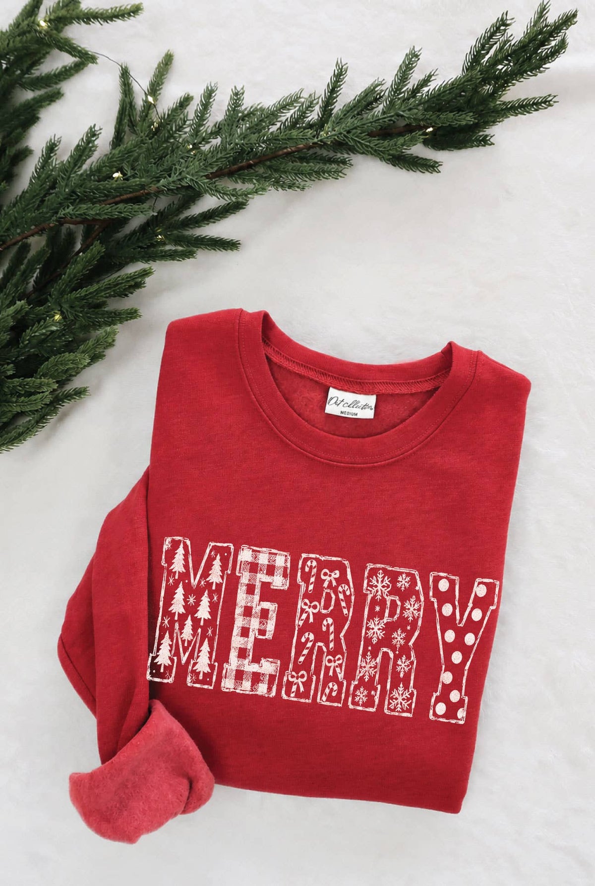 MERRY PATCH SKETCH Graphic Sweatshirt : HEATHER FOREST / M
