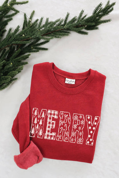 MERRY PATCH SKETCH Graphic Sweatshirt : HEATHER FOREST / M