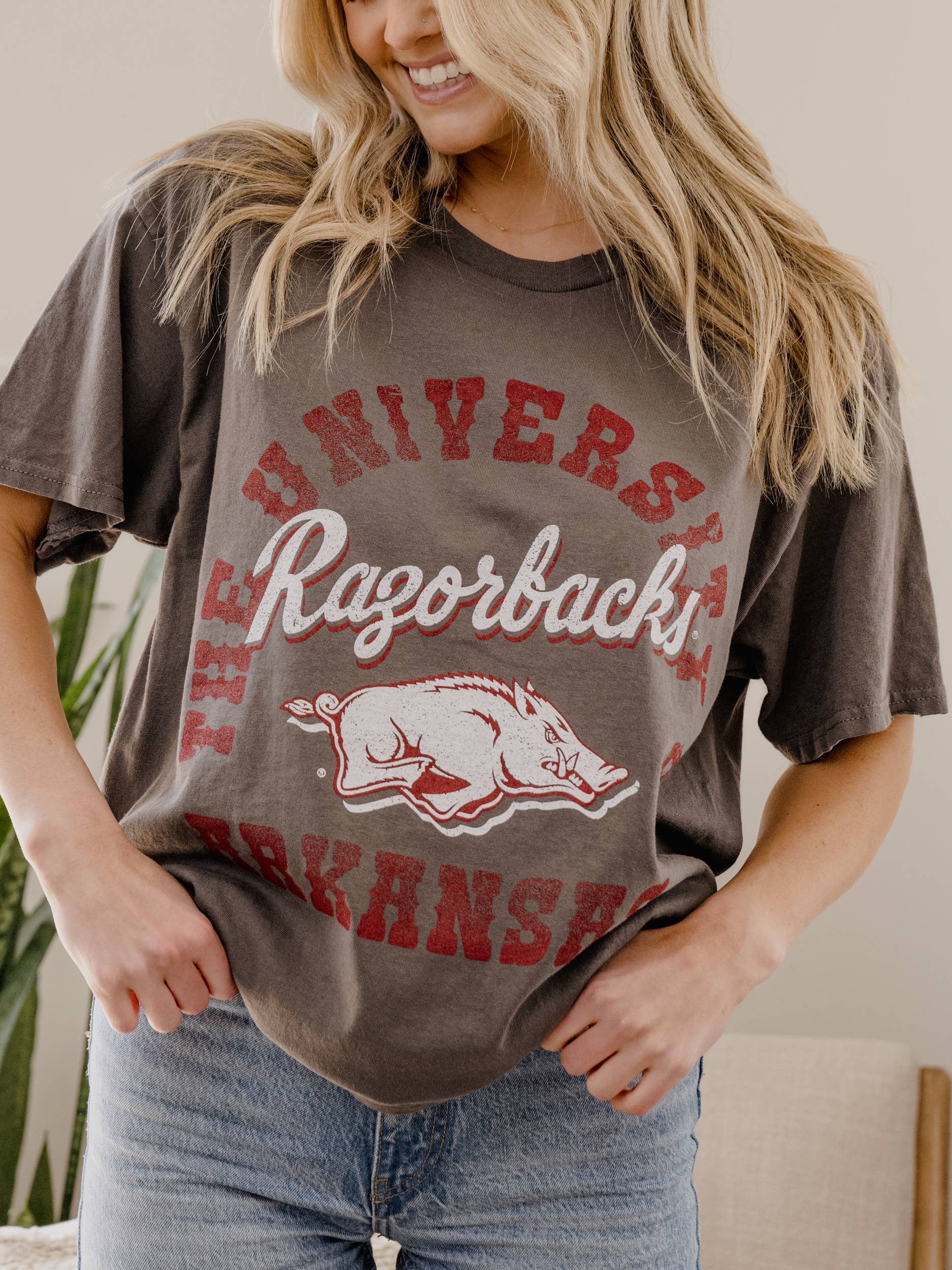 Arkansas Razorbacks Charcoal tee