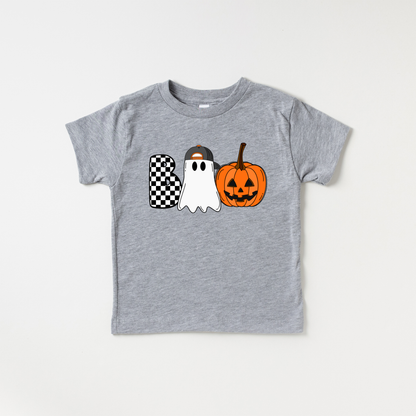 Boo Crew Boo Ghost Pumpkin Boys Halloween Kids Shirt  : Black / 12/18 Month