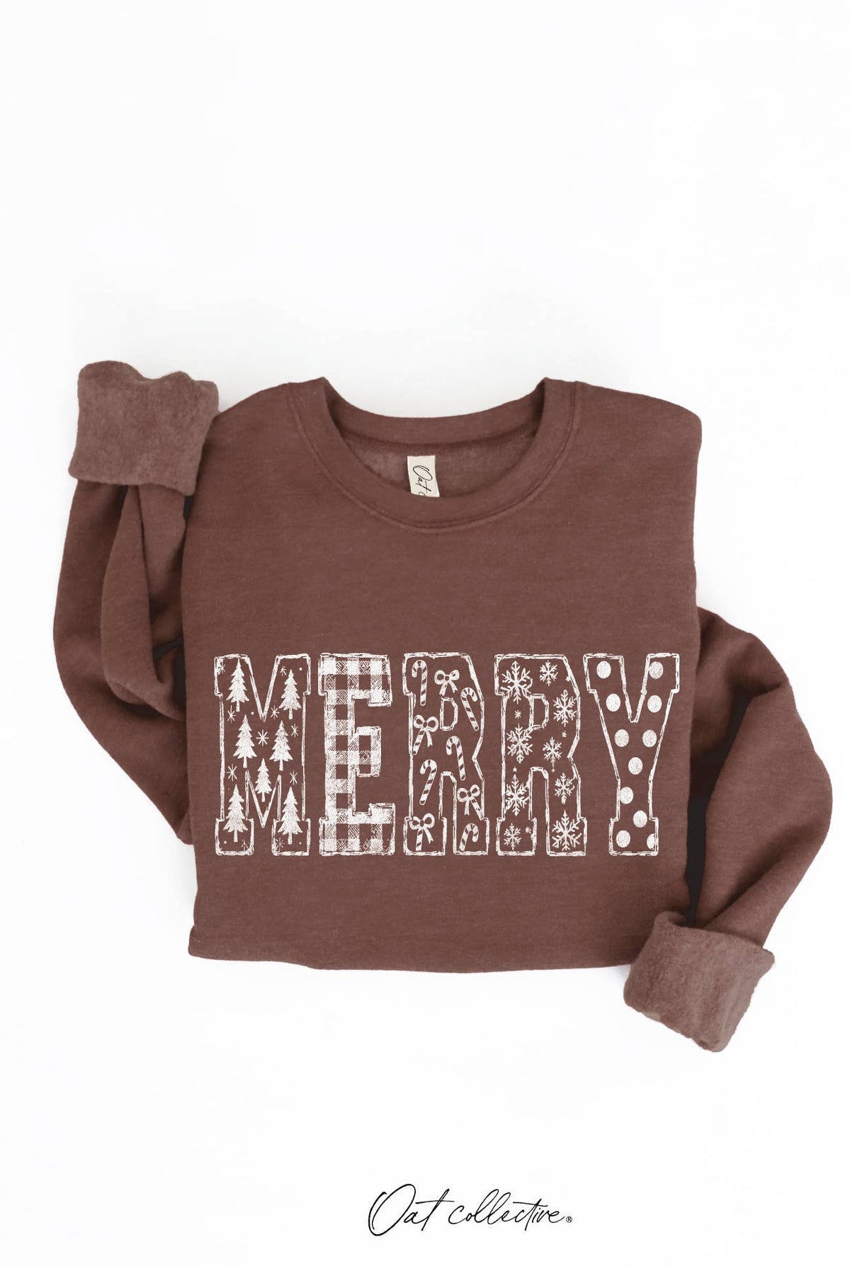 MERRY PATCH SKETCH Graphic Sweatshirt : HEATHER FOREST / M