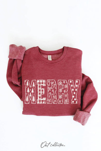 MERRY PATCH SKETCH Graphic Sweatshirt : HEATHER FOREST / M