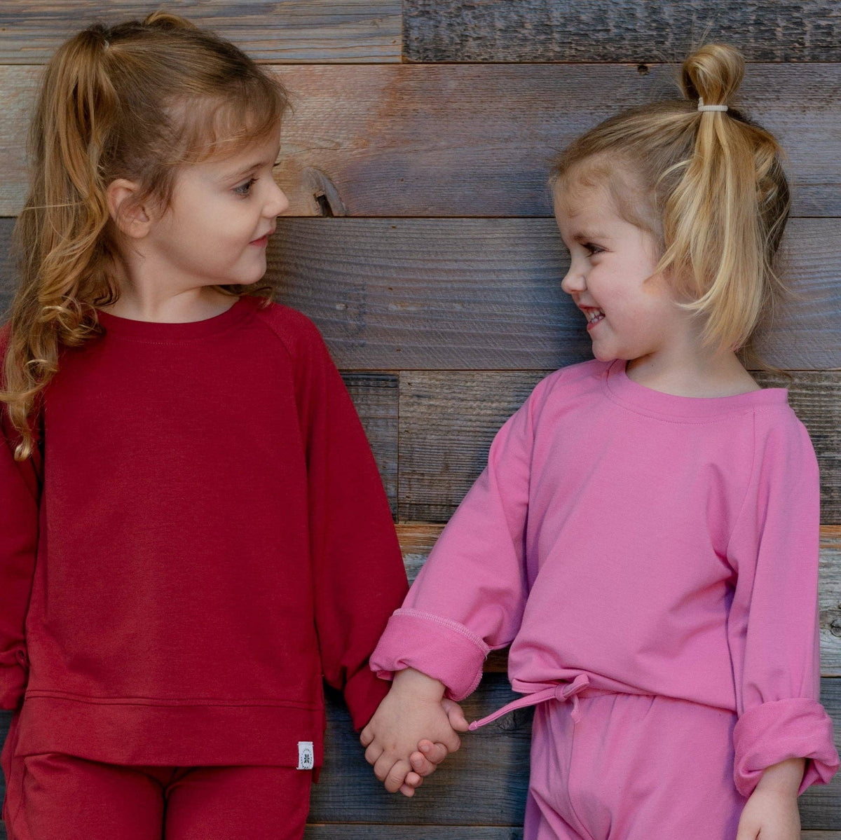 Crew Neck Jogger Set Raspberry Rose: Raspberry Rose French Terry / 2 Years