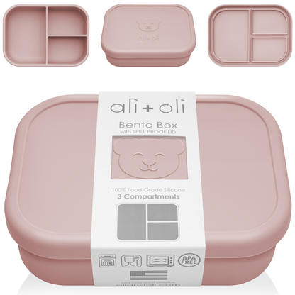 Ali+Oli Leakproof Silicone Bento Box (Rose) Back to School