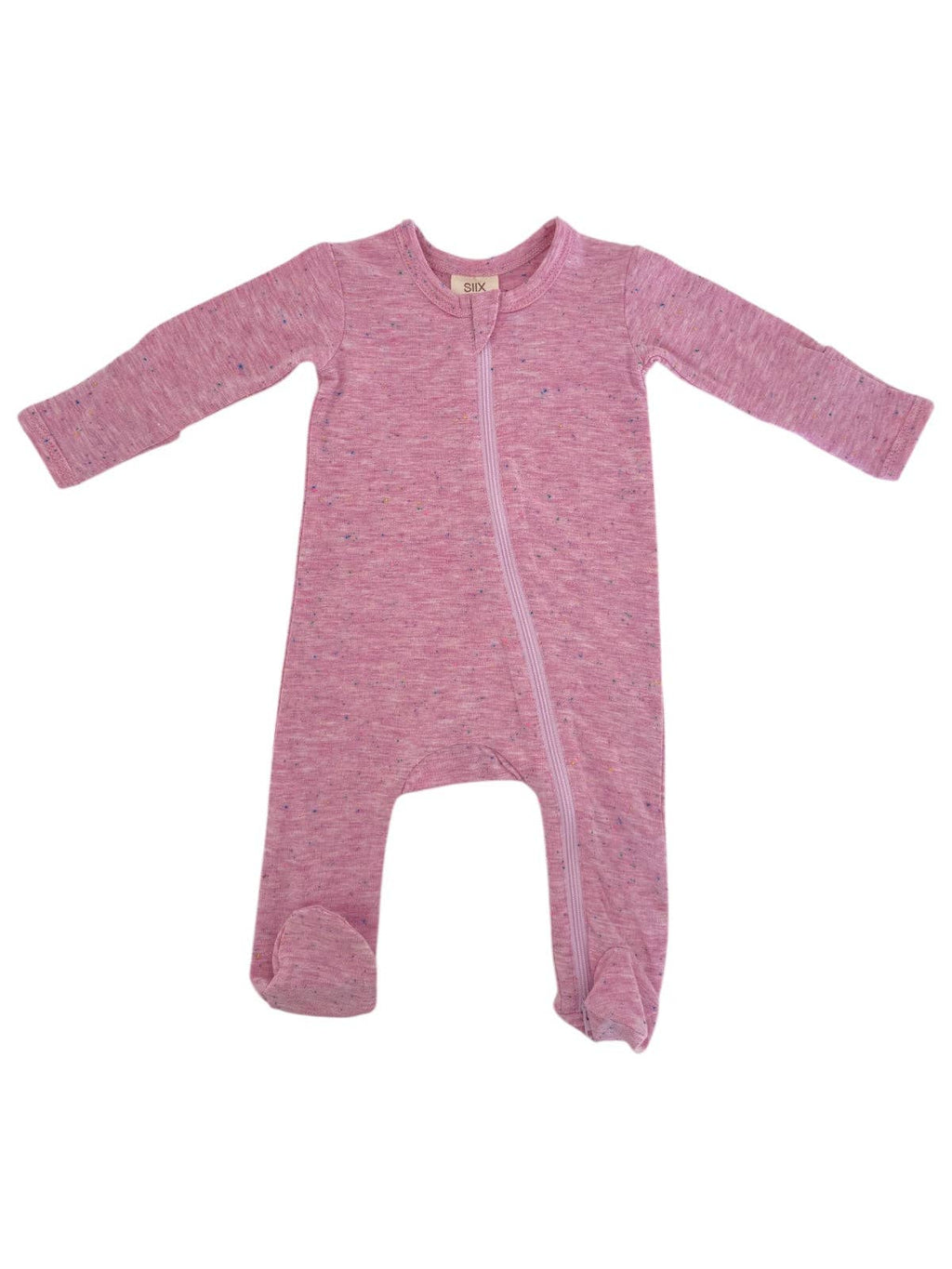 Pink Speckle zip footie sleeper