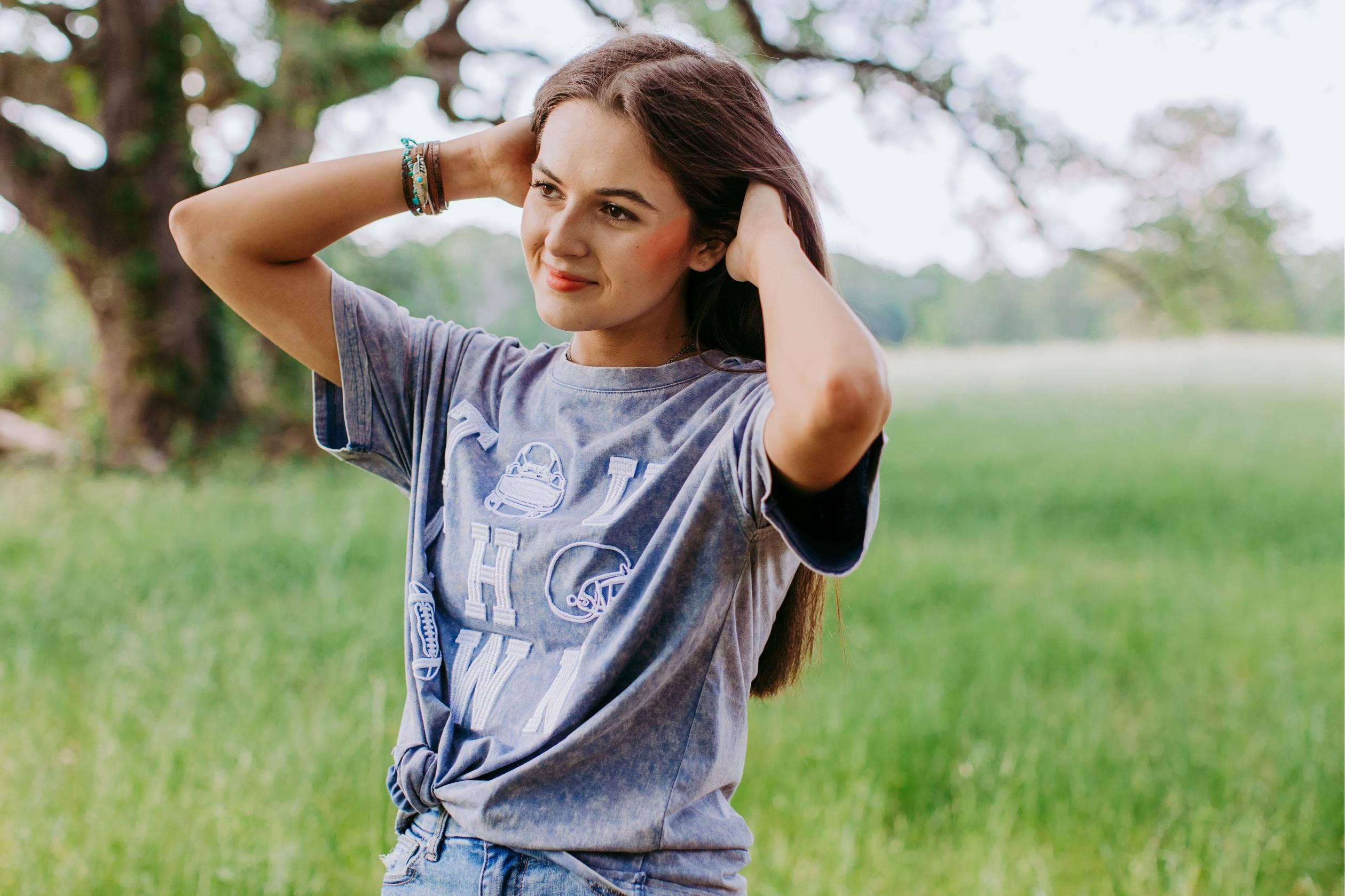 Acid Washed Touchdown Tee