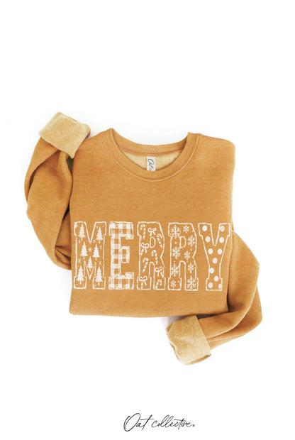 MERRY PATCH SKETCH Graphic Sweatshirt : HEATHER FOREST / M