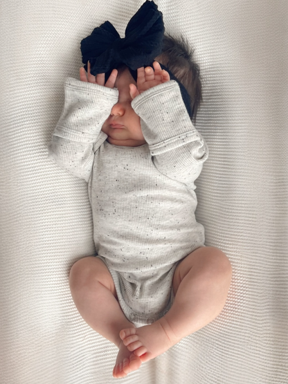 Heather Speckle Long Sleeve Bodysuit