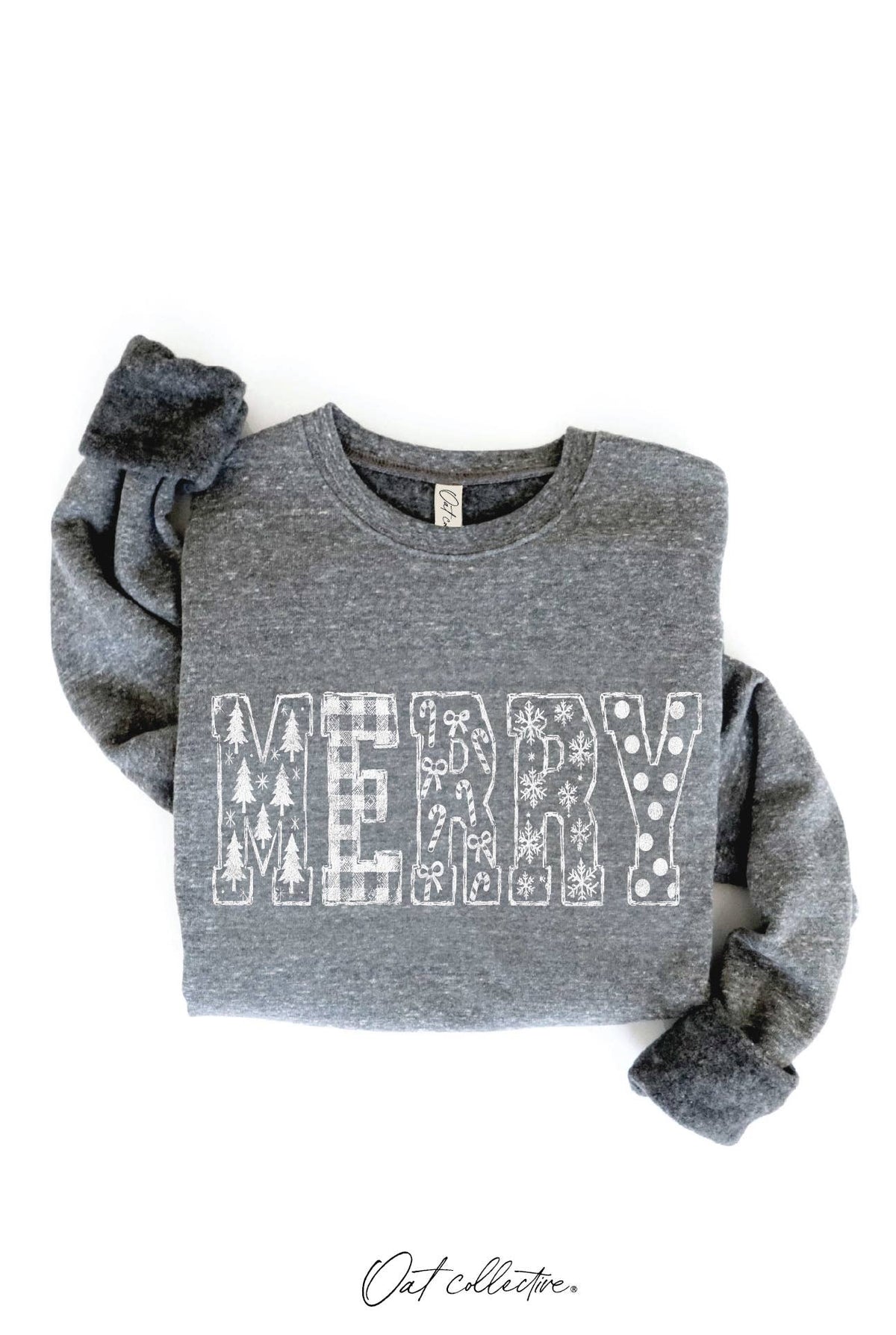 MERRY PATCH SKETCH Graphic Sweatshirt : HEATHER FOREST / M