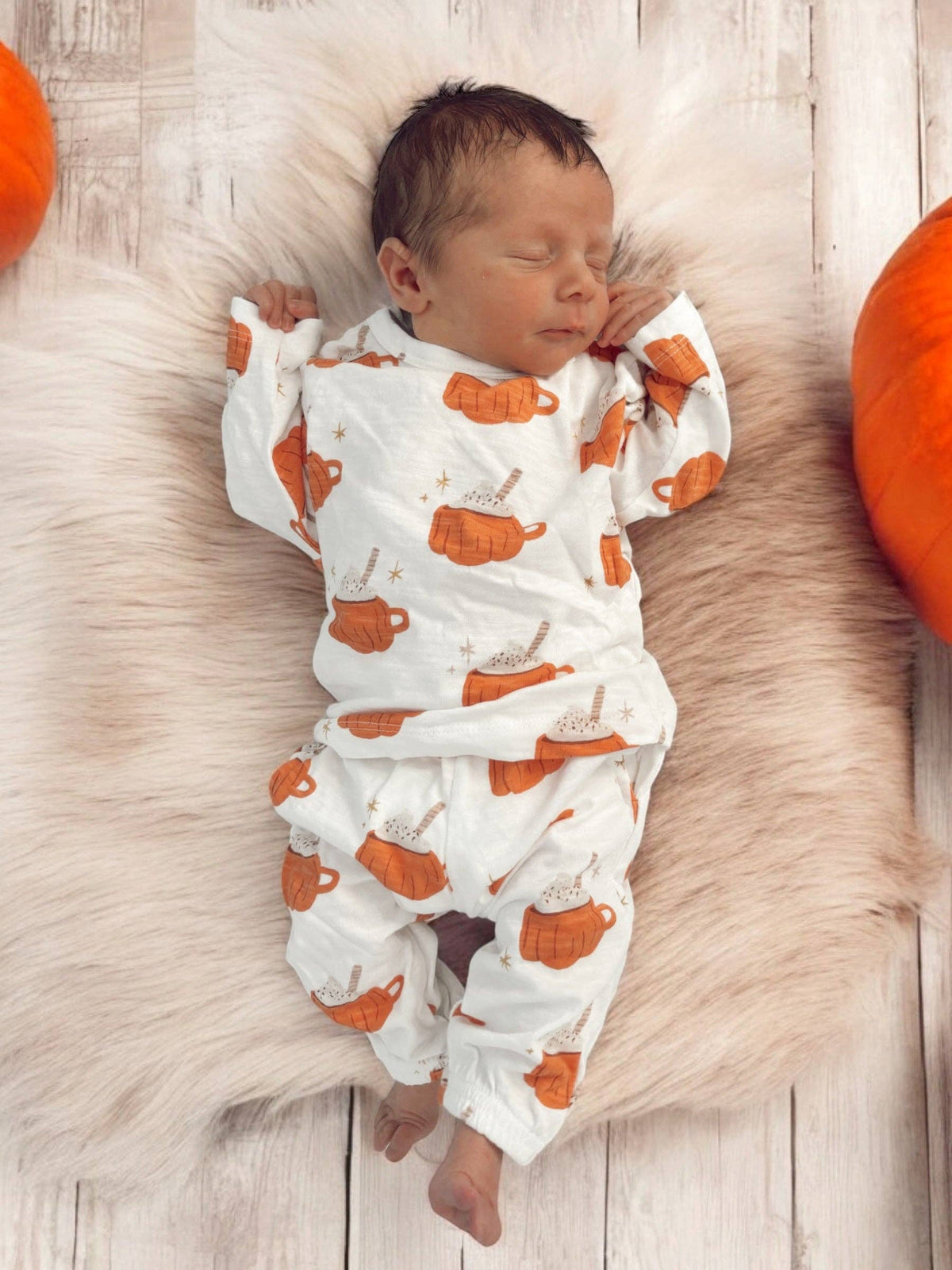 Pumpkin Mug Organic Long Sleeve Tee & Pant Set