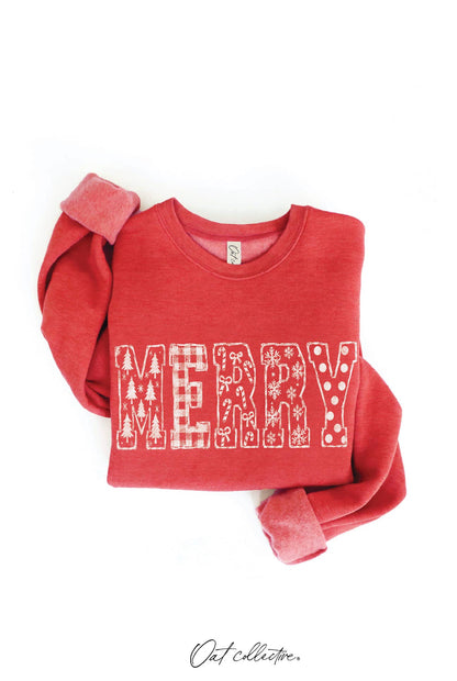 MERRY PATCH SKETCH Graphic Sweatshirt : HEATHER FOREST / M