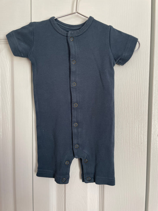 Organic cotton Blue Romper 3-6M