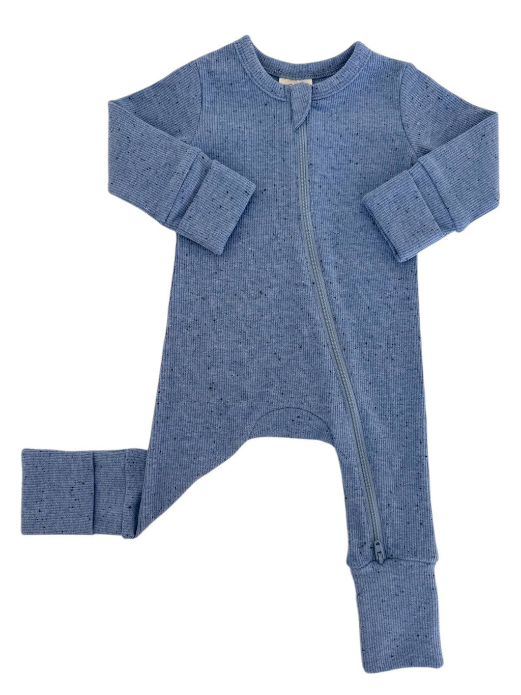 Blue Speckle / 2-Way Zip Romper: 12-18M