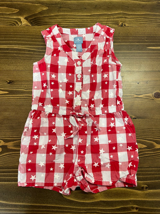 Red and white plaid romper