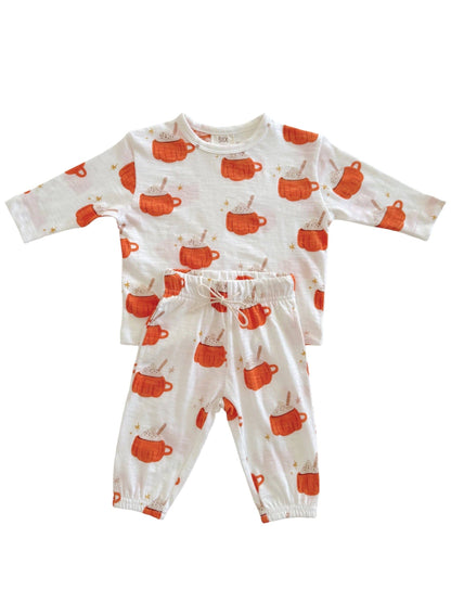 Pumpkin Mug Organic Long Sleeve Tee & Pant Set