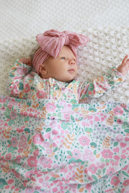 Whimsy Floral Ruffle Footie