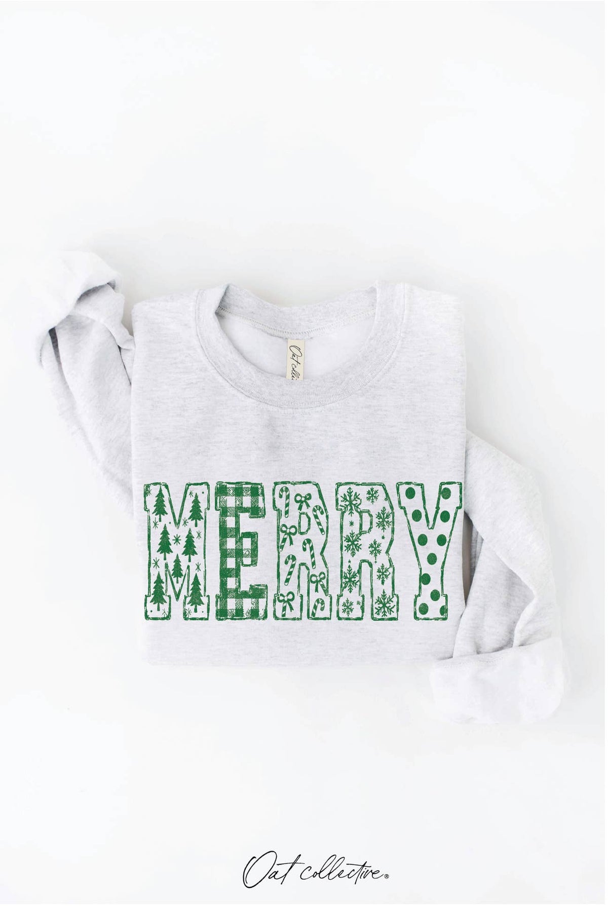 MERRY PATCH SKETCH Graphic Sweatshirt : HEATHER FOREST / M