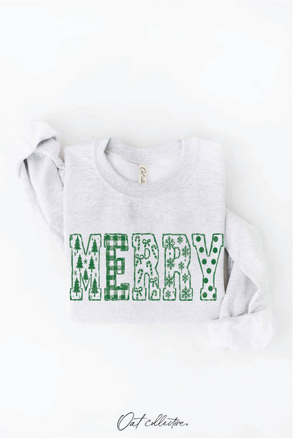 MERRY PATCH SKETCH Graphic Sweatshirt : HEATHER FOREST / M