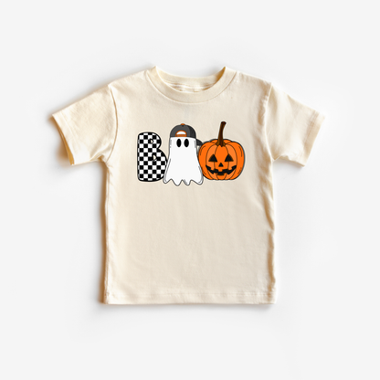 Boo Crew Boo Ghost Pumpkin Boys Halloween Kids Shirt  : Black / 12/18 Month