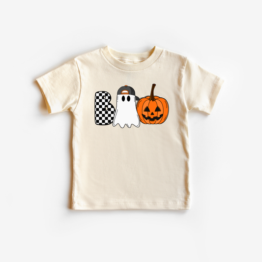 Boo Crew Boo Ghost Pumpkin Boys Halloween Kids Shirt  : Black / 12/18 Month