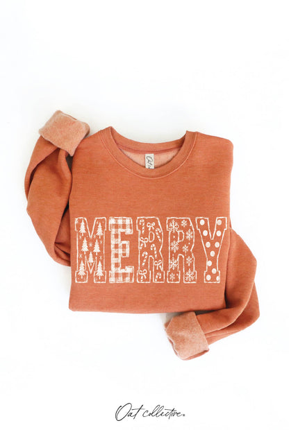MERRY PATCH SKETCH Graphic Sweatshirt : HEATHER FOREST / M