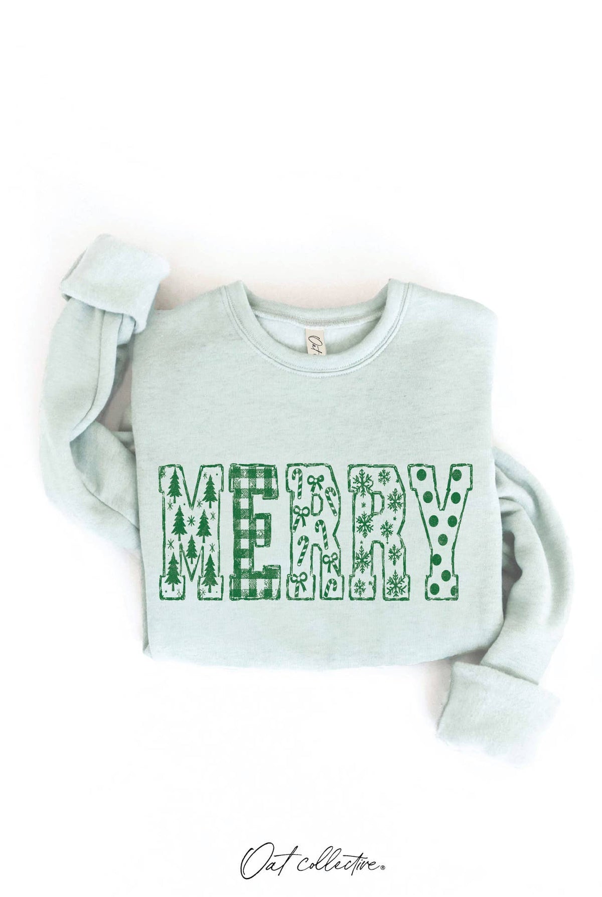 MERRY PATCH SKETCH Graphic Sweatshirt : HEATHER FOREST / M