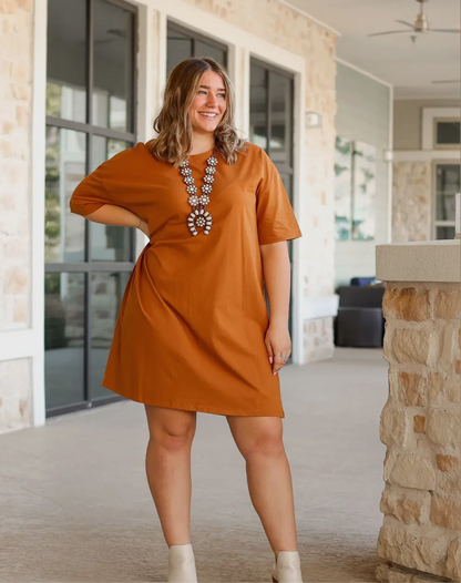 Rust T-Shirt Dress