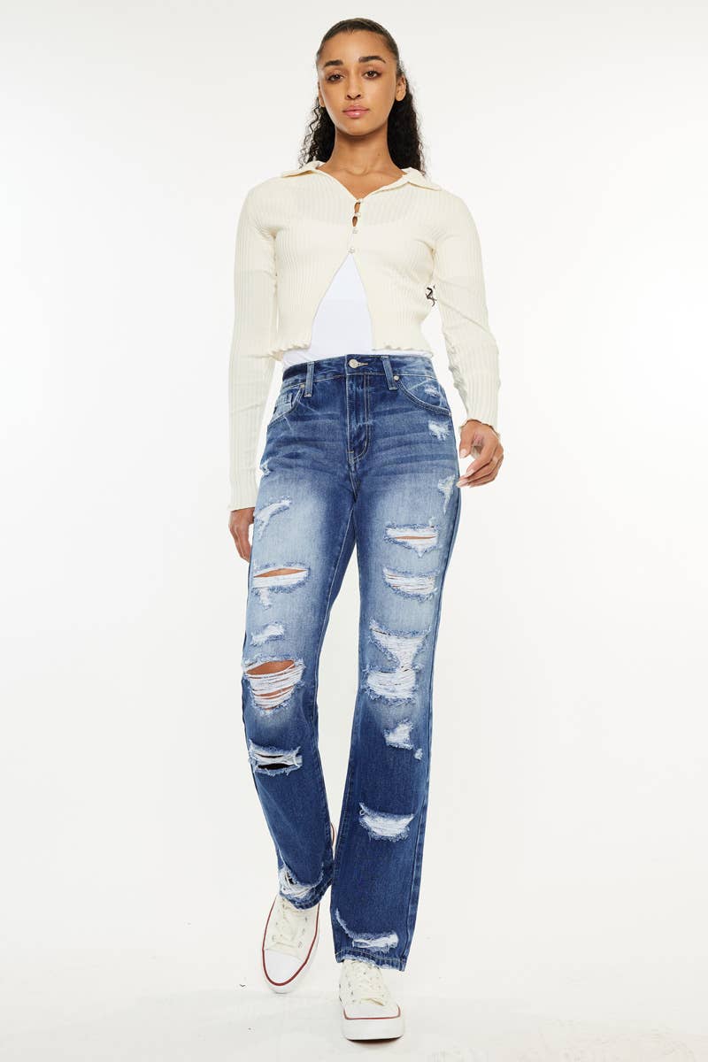 High Rise Distressed Jeans
