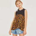 Leopard Colorblock Sleeveless Tee