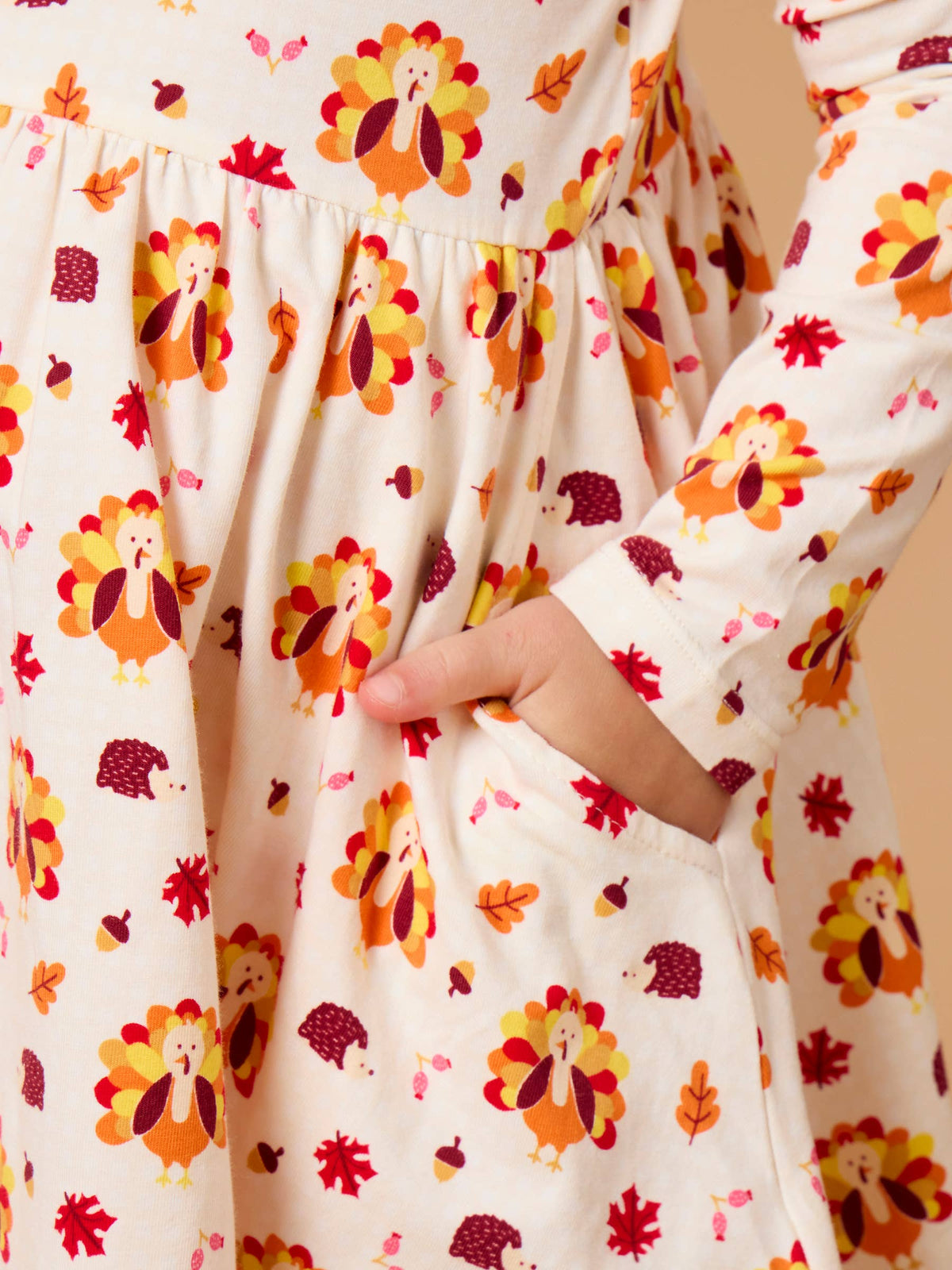 Turkey Gobble Knit Long Sleeve Twirl Dress