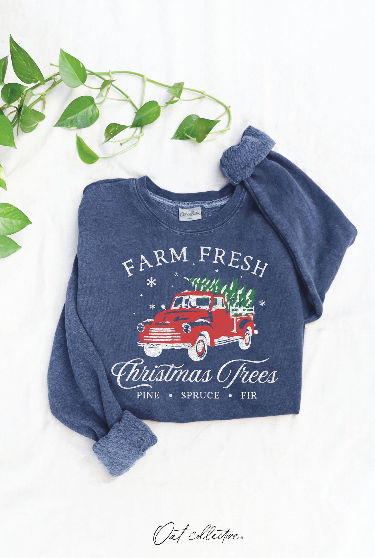 FARM FRESH CHRISTMAS  Mineral Graphic Sweatshirt: WHITE DOVE / L