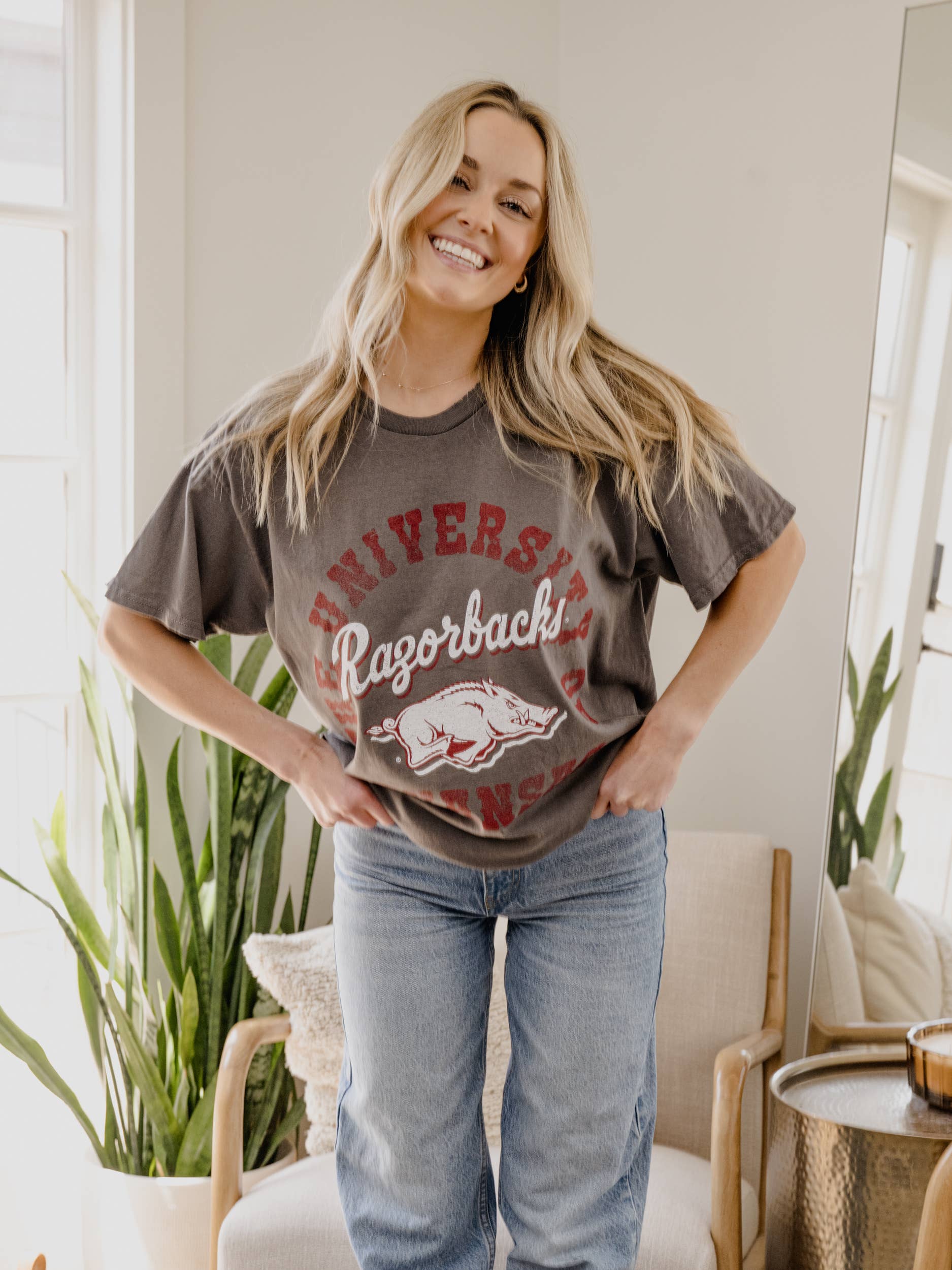 Arkansas Razorbacks Charcoal tee