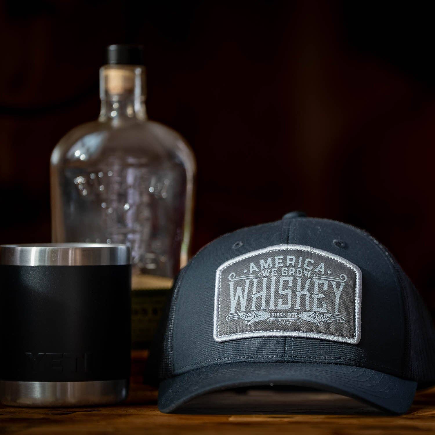 We Grow Whiskey Hat-Blackout