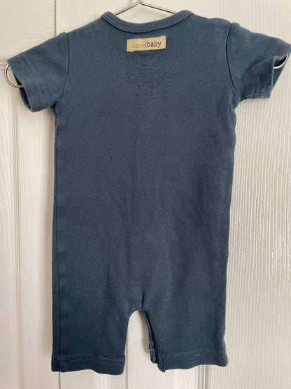 Organic cotton Blue Romper 3-6M
