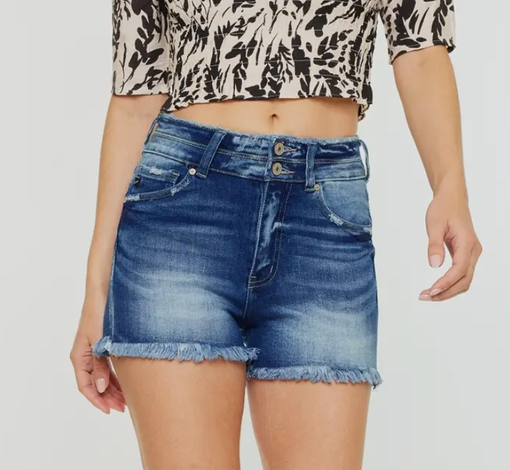 High Waisted Frayed Hem shorts