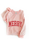 MERRY pink corded sweater