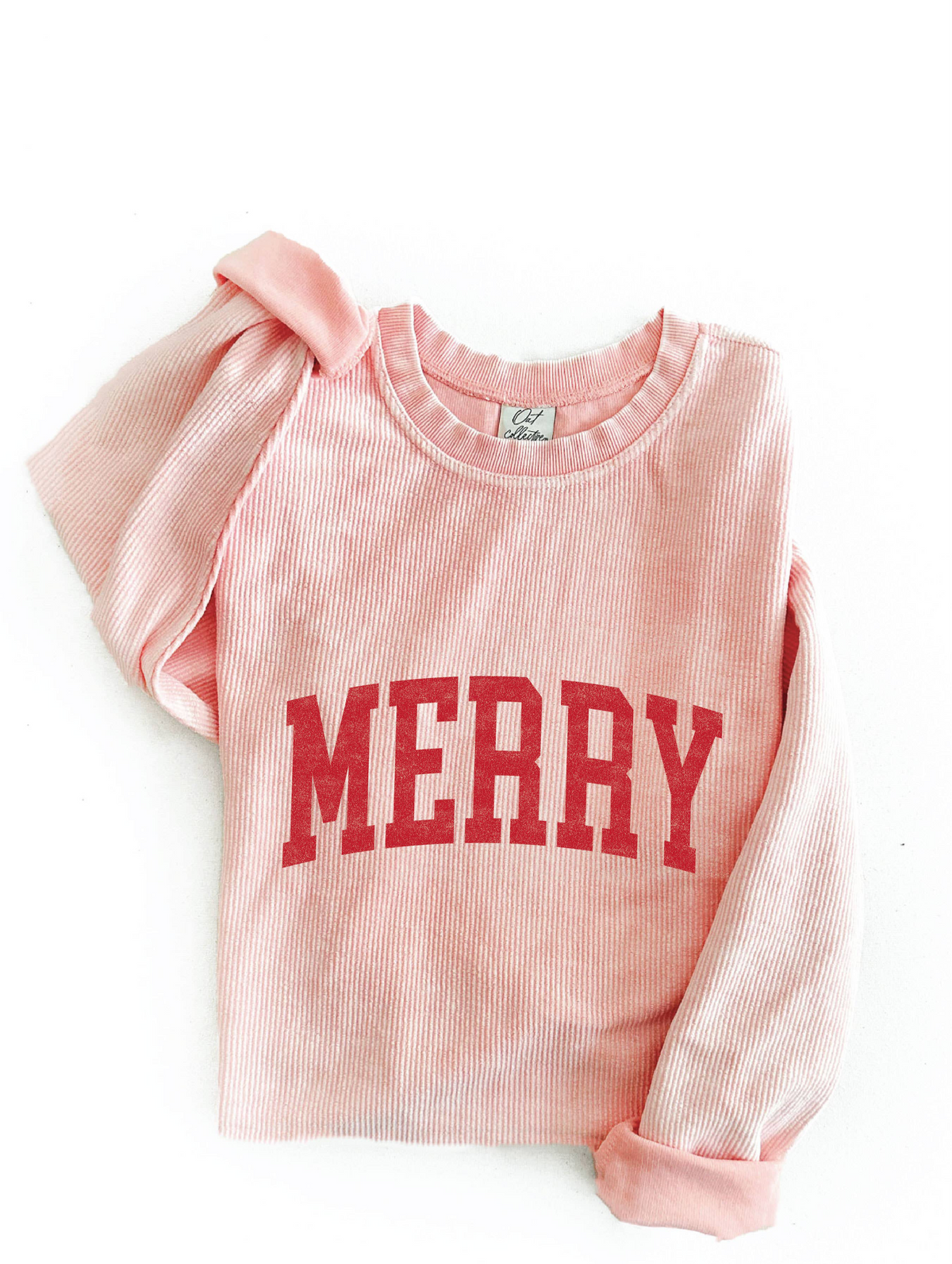 MERRY pink corded sweater