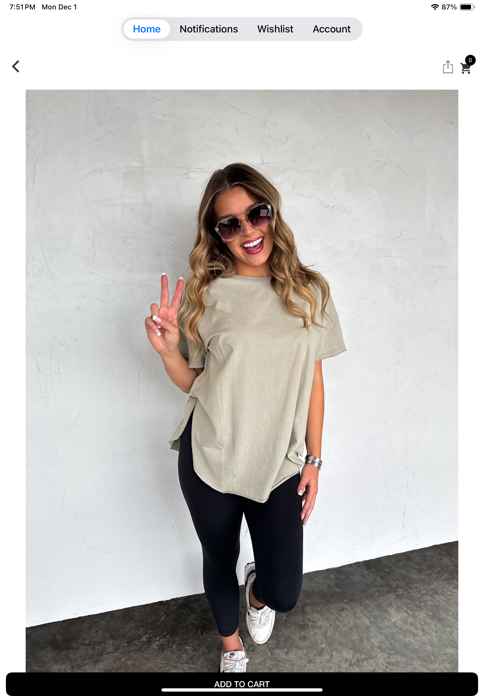 Joey Oversized tee in olive