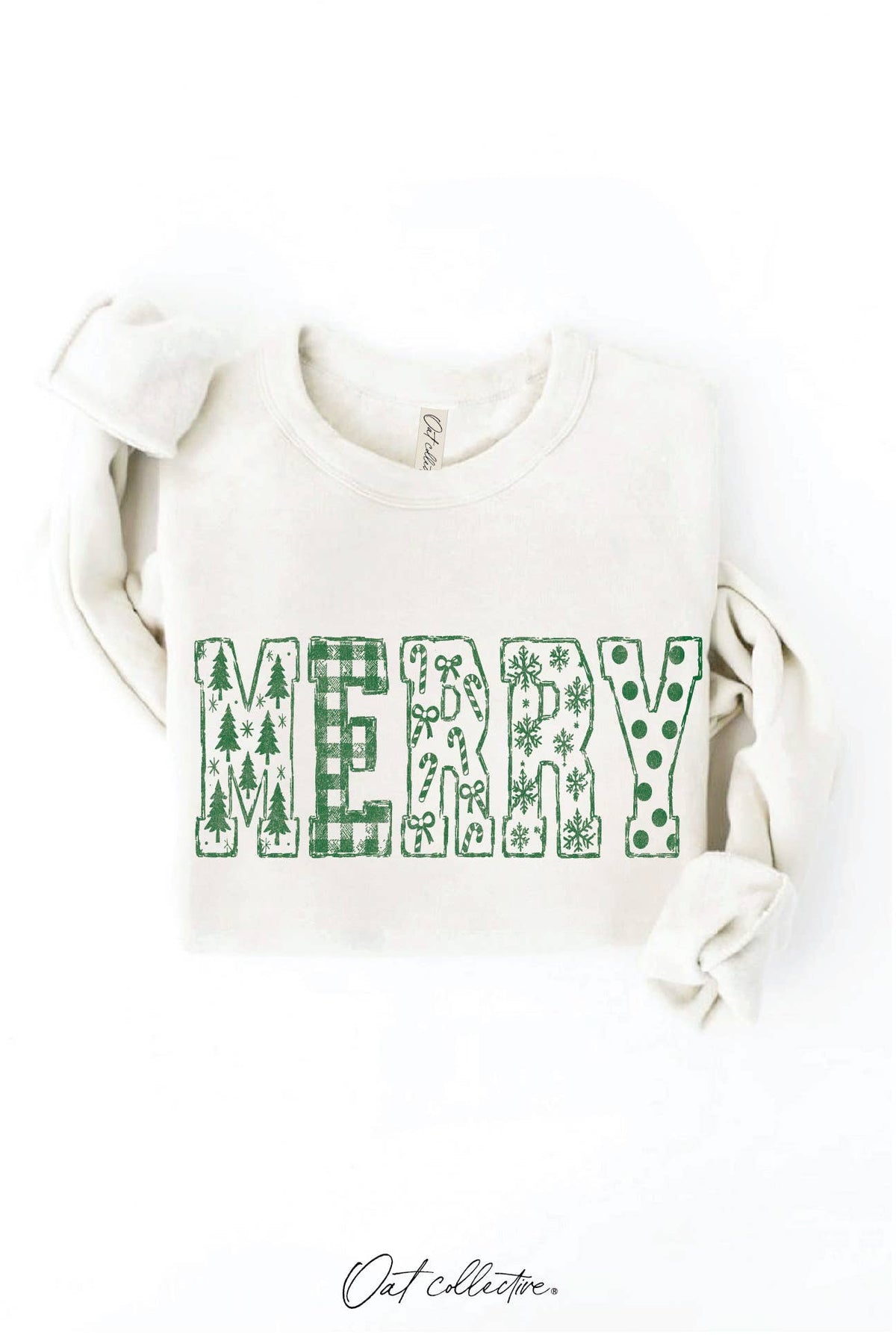 MERRY PATCH SKETCH Graphic Sweatshirt : HEATHER FOREST / M