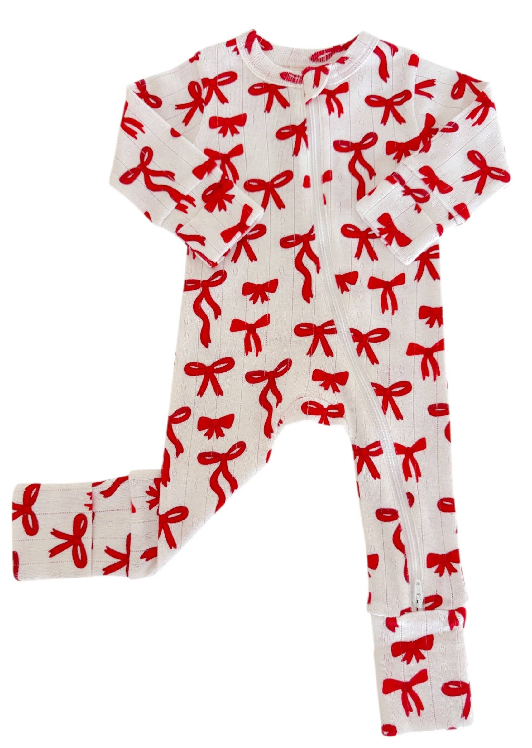 Organic Red Bows Romper