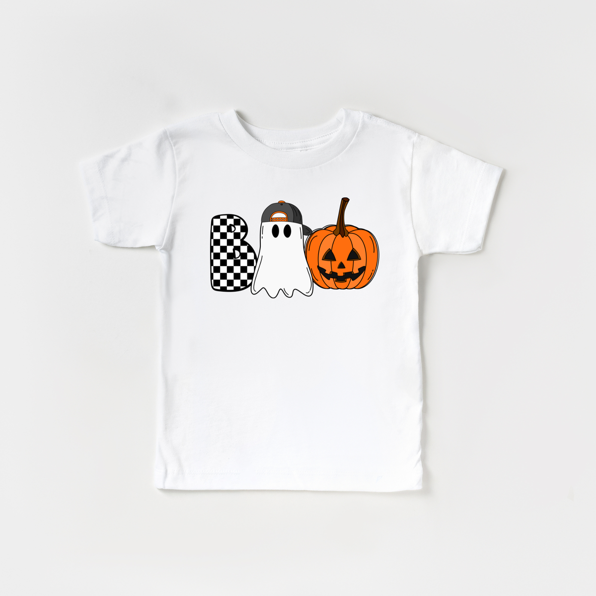 Boo Crew Boo Ghost Pumpkin Boys Halloween Kids Shirt  : Black / 12/18 Month