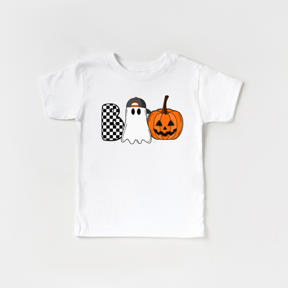 Boo Crew Boo Ghost Pumpkin Boys Halloween Kids Shirt  : Black / 12/18 Month