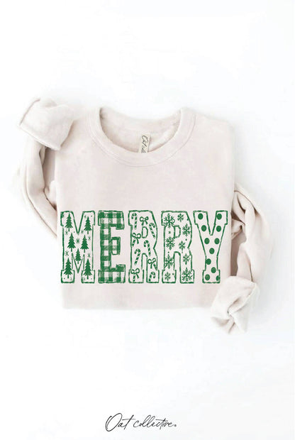 MERRY PATCH SKETCH Graphic Sweatshirt : HEATHER FOREST / M