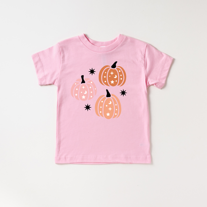 Cute Pumpkin Halloween Spooky Toddler and Youth Shirt: Pink / 2T
