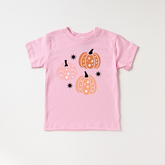 Cute Pumpkin Halloween Spooky Toddler and Youth Shirt: Pink / 2T