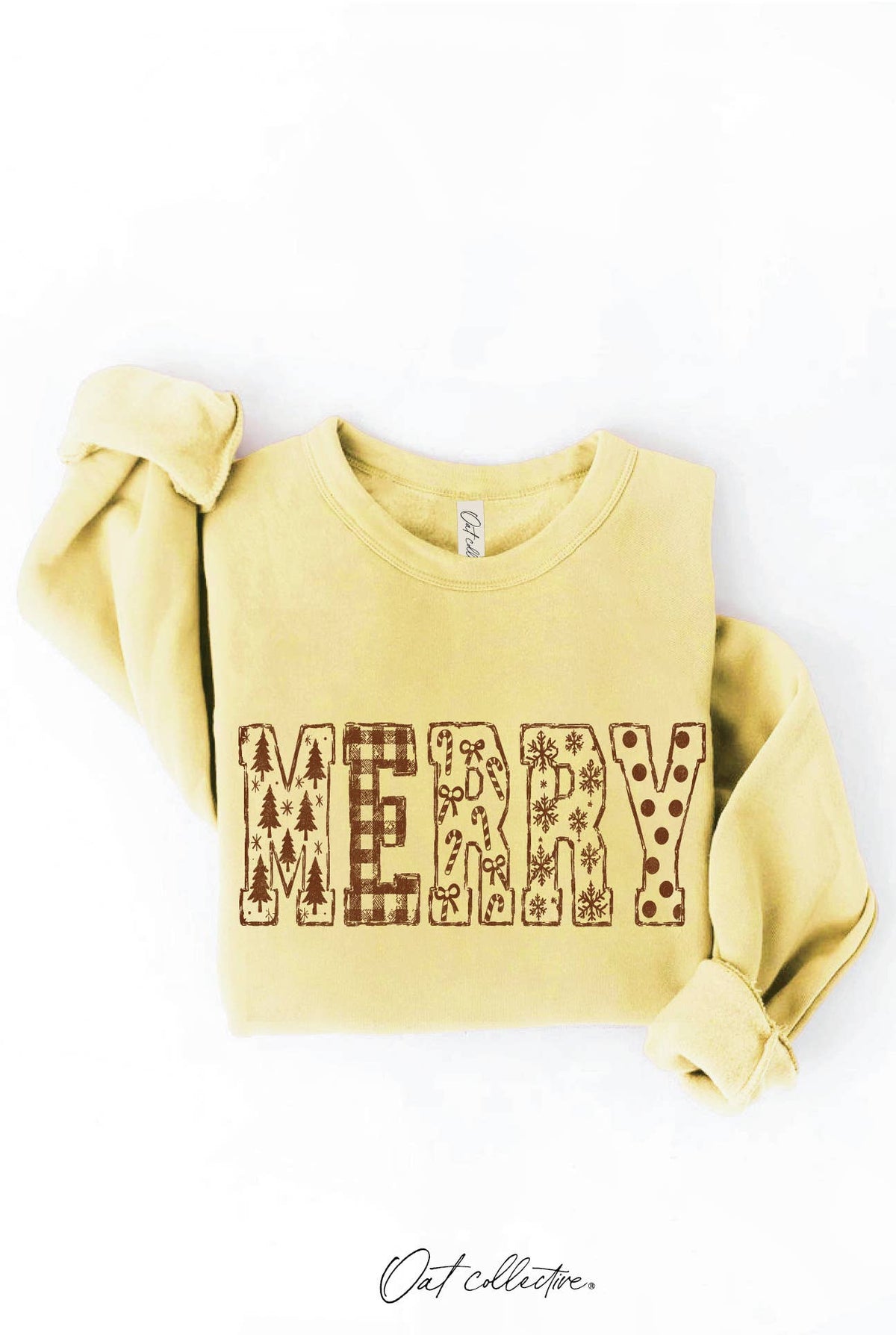 MERRY PATCH SKETCH Graphic Sweatshirt : HEATHER FOREST / M
